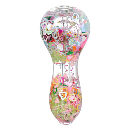 Pastel Paradise Glow Beads Glycerin Glass Spoon Pipe 3.75" #PP5010