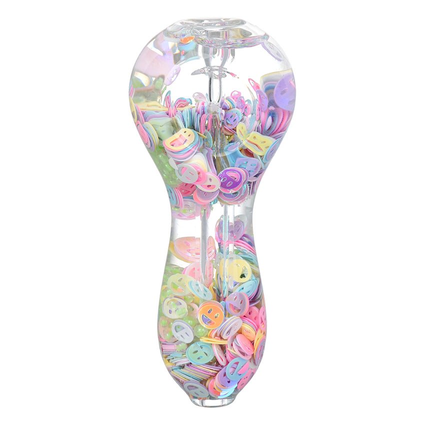 Pulsar Pastel Paradise Glow Beads Glycerin Glass Spoon Pipe 3.75" PP5010 Hand Pipes | Planet Caravan
