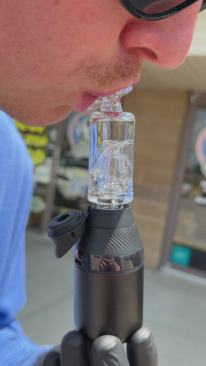 Slate Glass | Clear Kickback Core Bubbler