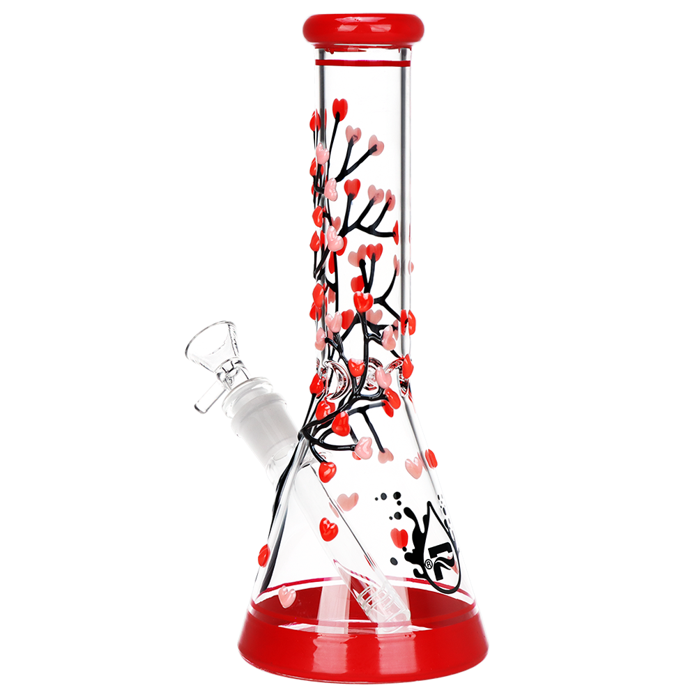 Pulsar Branching Hearts Glow in the Dark Beaker Bong | 10.25″
