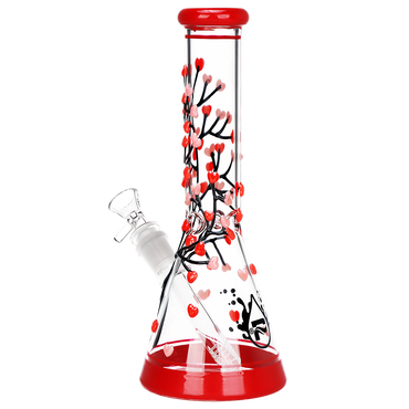 Pulsar Branching Hearts Glow in the Dark Beaker Bong | 10.25″
