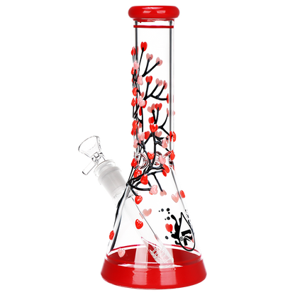 Pulsar Branching Hearts Glow in the Dark Beaker Bong | 10.25″