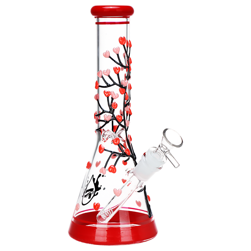 Pulsar Branching Hearts Glow in the Dark Beaker Bong | 10.25″