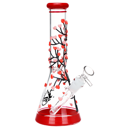 Pulsar Branching Hearts Glow in the Dark Beaker Bong | 10.25″
