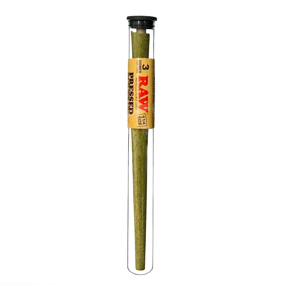 RAW RAW Pressed Bud Flower Cone - 3pk 1.25 Papers & Blunt Wraps | Planet Caravan