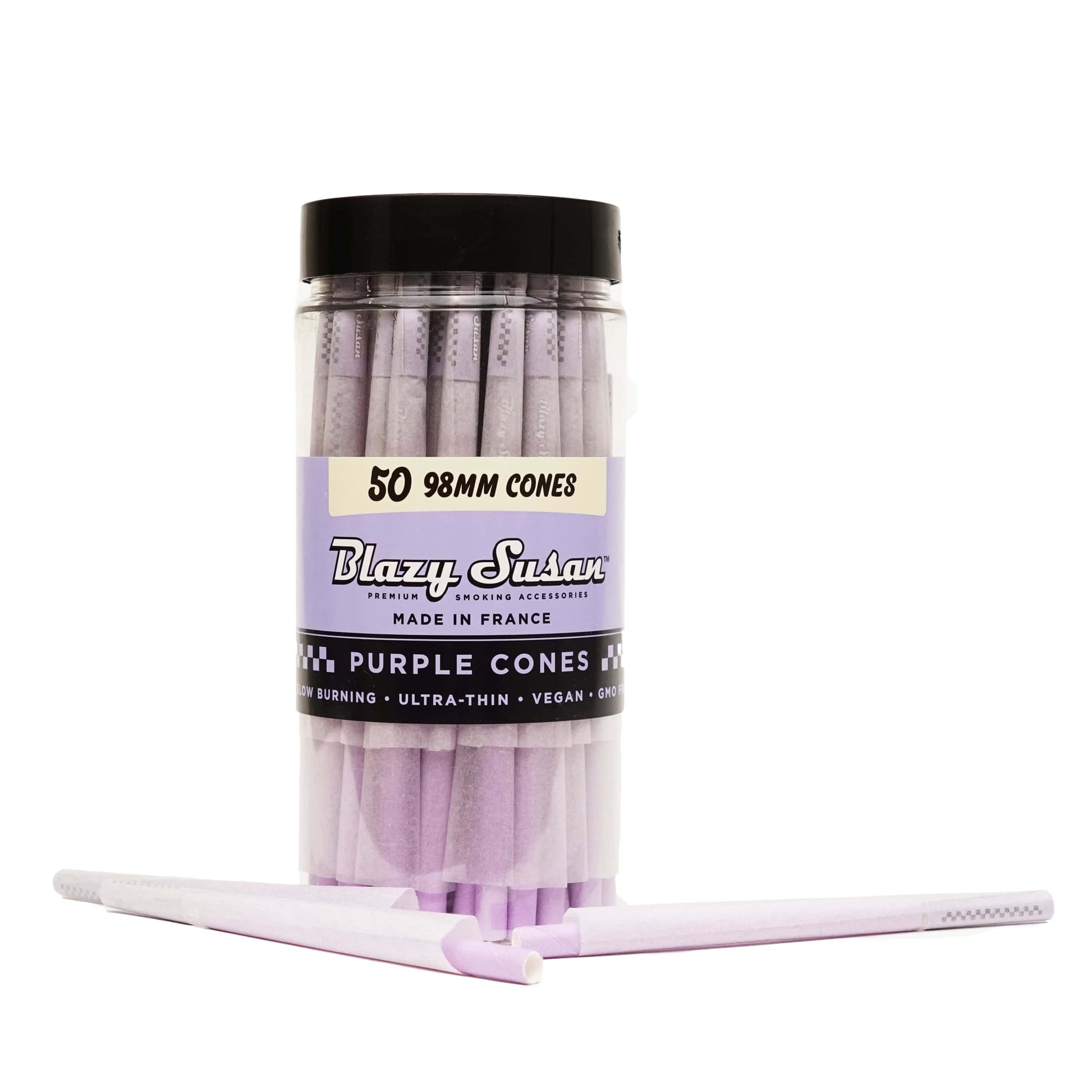 Blazy Susan 50pk Purple 98mm Pre-Rolled Cones - Planet Caravan