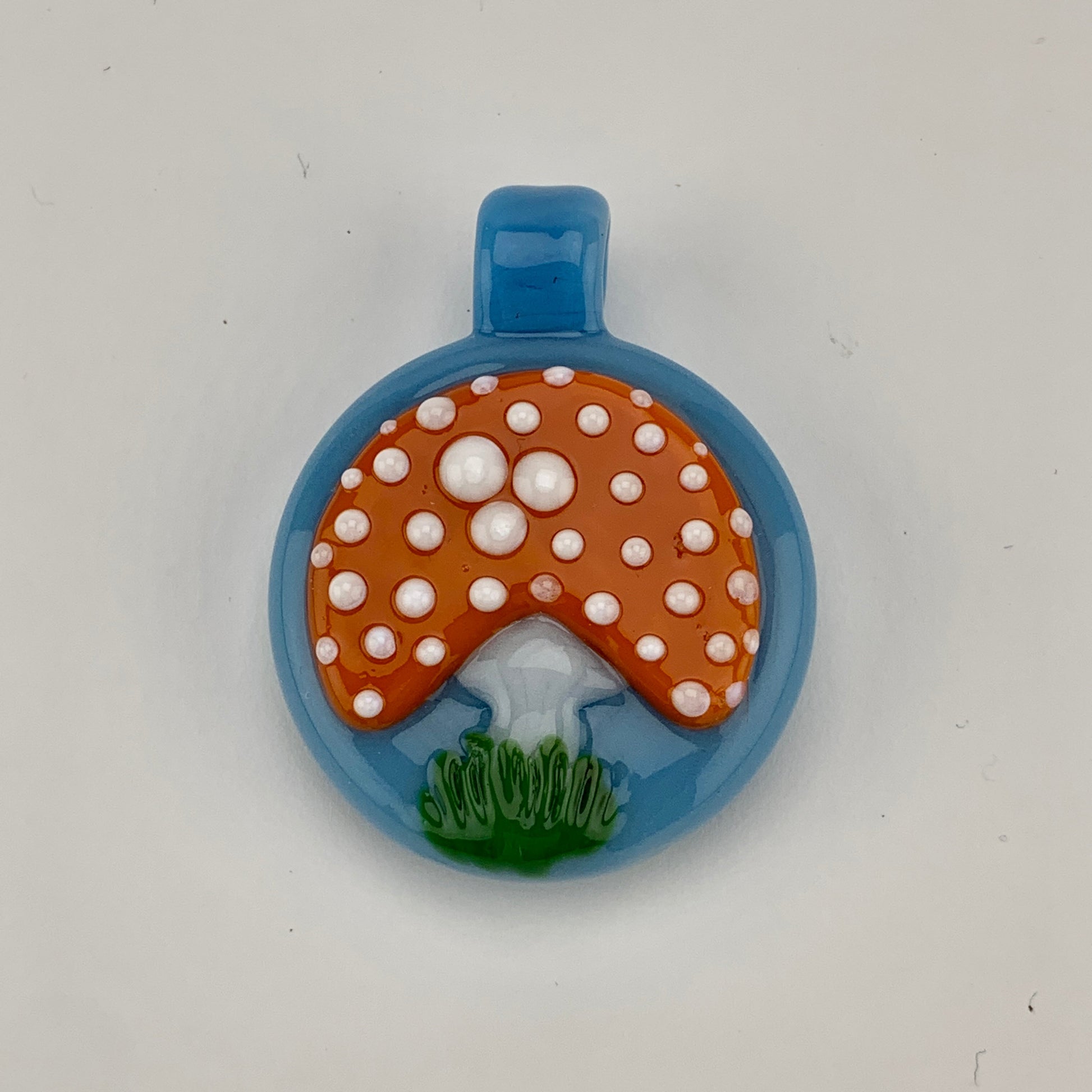 Aqua Mushroom Pendy #GLH03 - Planet Caravan Smoke Shop