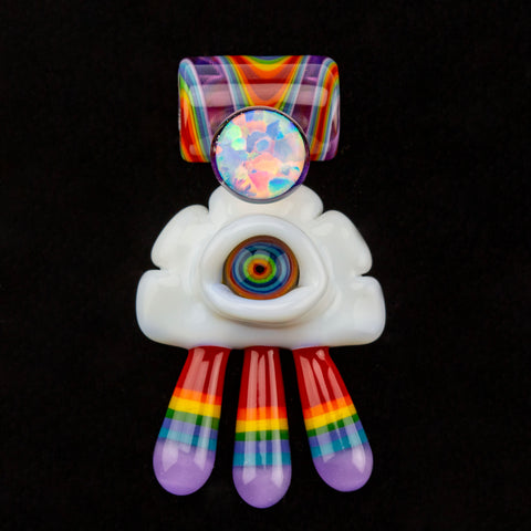 RJ Glass Rainbow Drip Cloud Eye Pendant #RJG08 - Planet Caravan