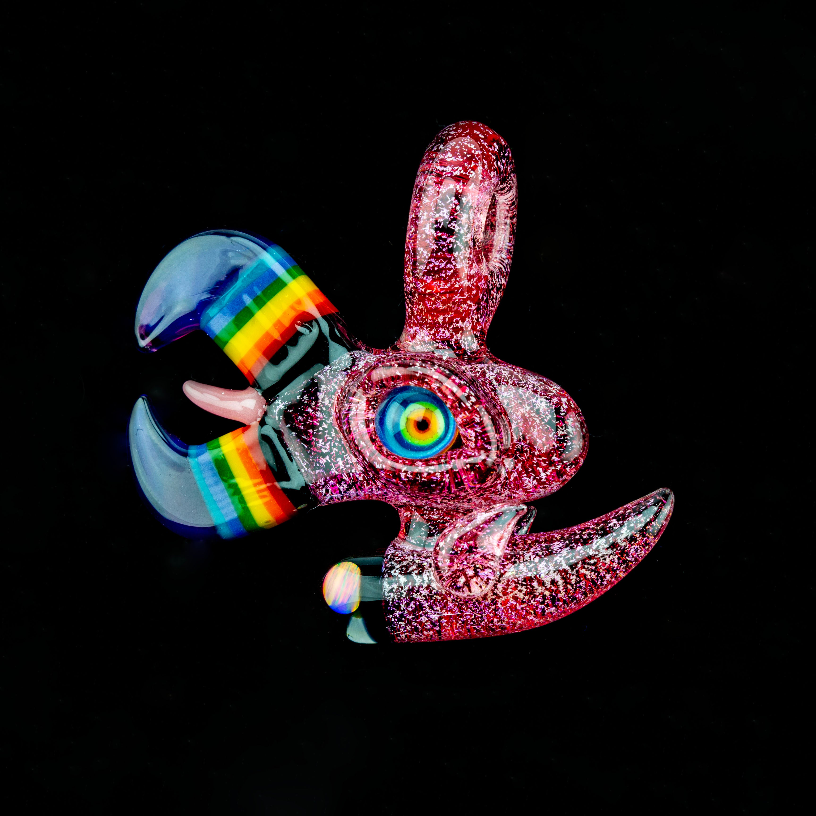 RJ Glass Telemagenta Dichro Toucan Pendant #RJG11 - Planet Caravan