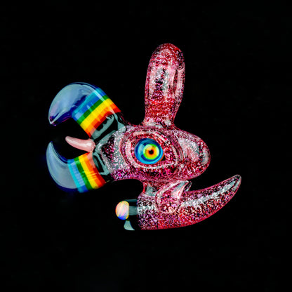 RJ Glass Telemagenta Dichro Toucan Pendant #RJG11 - Planet Caravan