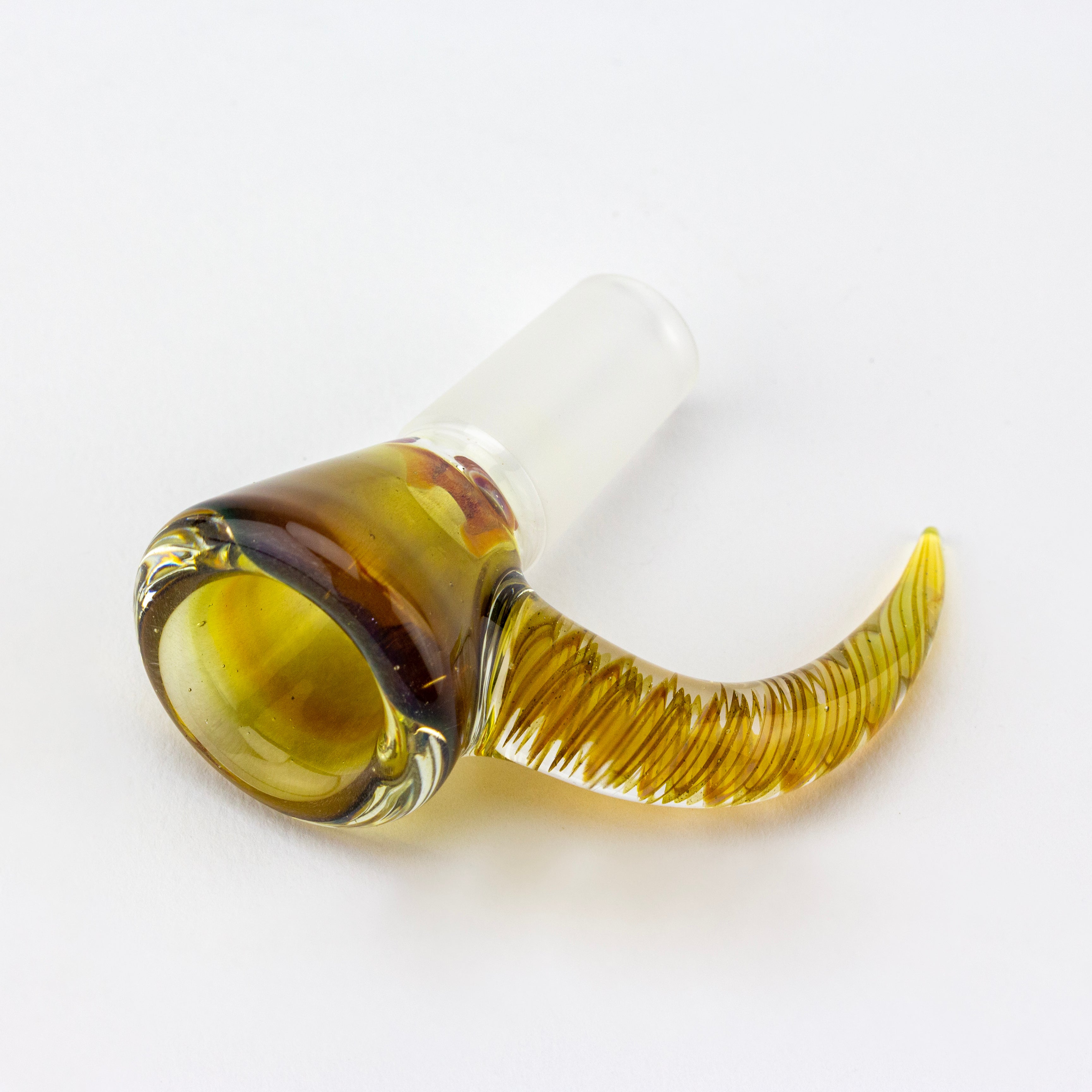 Lemon Farmer Glass Swamp Thing & Icy White Satin 14mm Slide #LMF30 - Planet Caravan