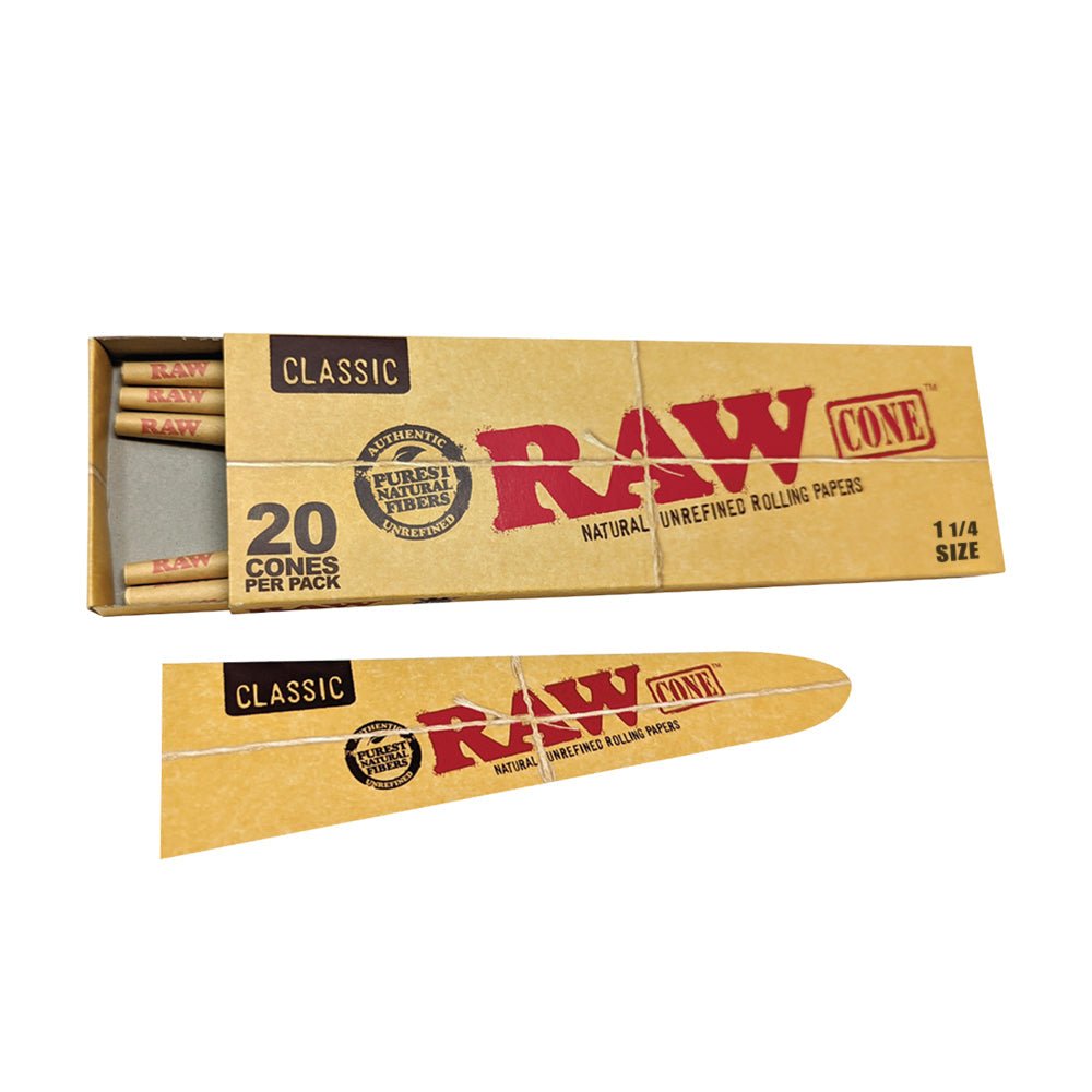 RAW RAW Classic Cones - 1.25 20pk Papers & Blunt Wraps | Planet Caravan