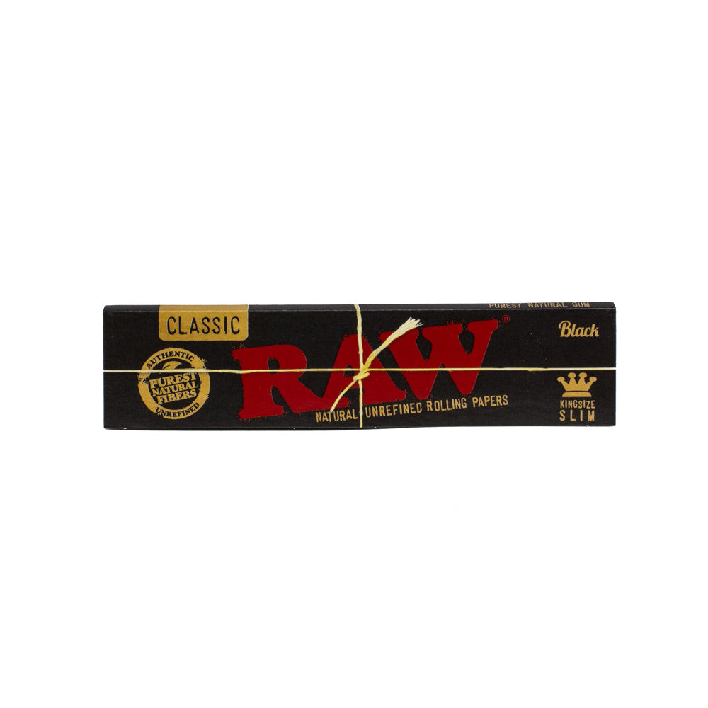 Kingsize Slim Classic Black Ultra Thin Unbleached Rolling Papers - Planet Caravan Smoke Shop