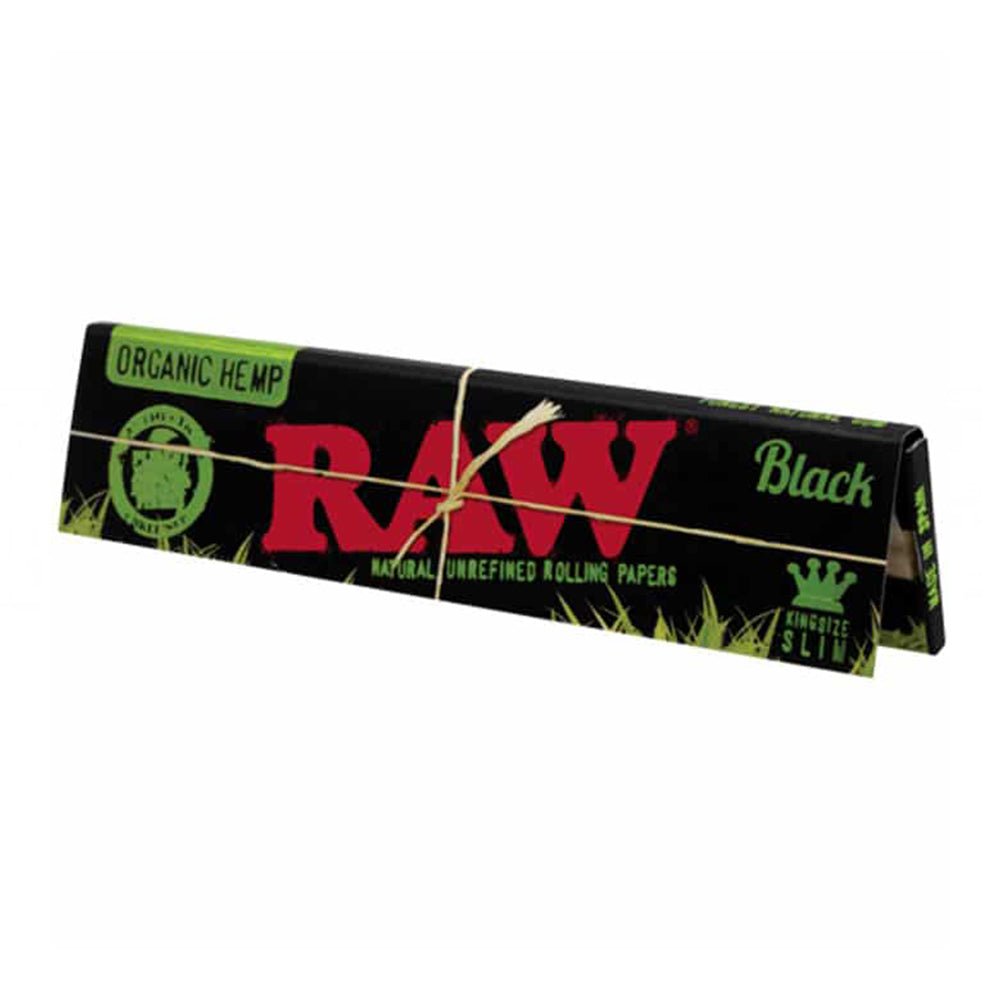 RAW RAW Organic Hemp Black Papers - Kingsize Slim Papers & Blunt Wraps | Planet Caravan