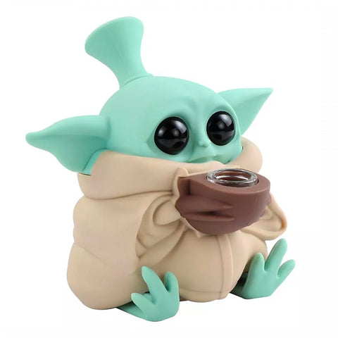 Silicone Baby Yoda Bubblers - Planet Caravan Smoke Shop