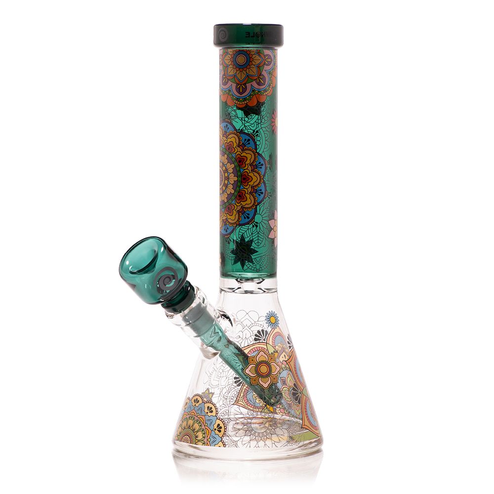 Teal Mandal Myriad Mini Beaker #WH-116 - Planet Caravan Smoke Shop